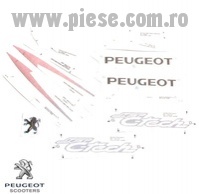 Kit autocolante + sigla originale Peugeot Jet Force C-Tech (carburator) 2T 50cc - pentru modelul PB (Pulsar Blue - albastru)
